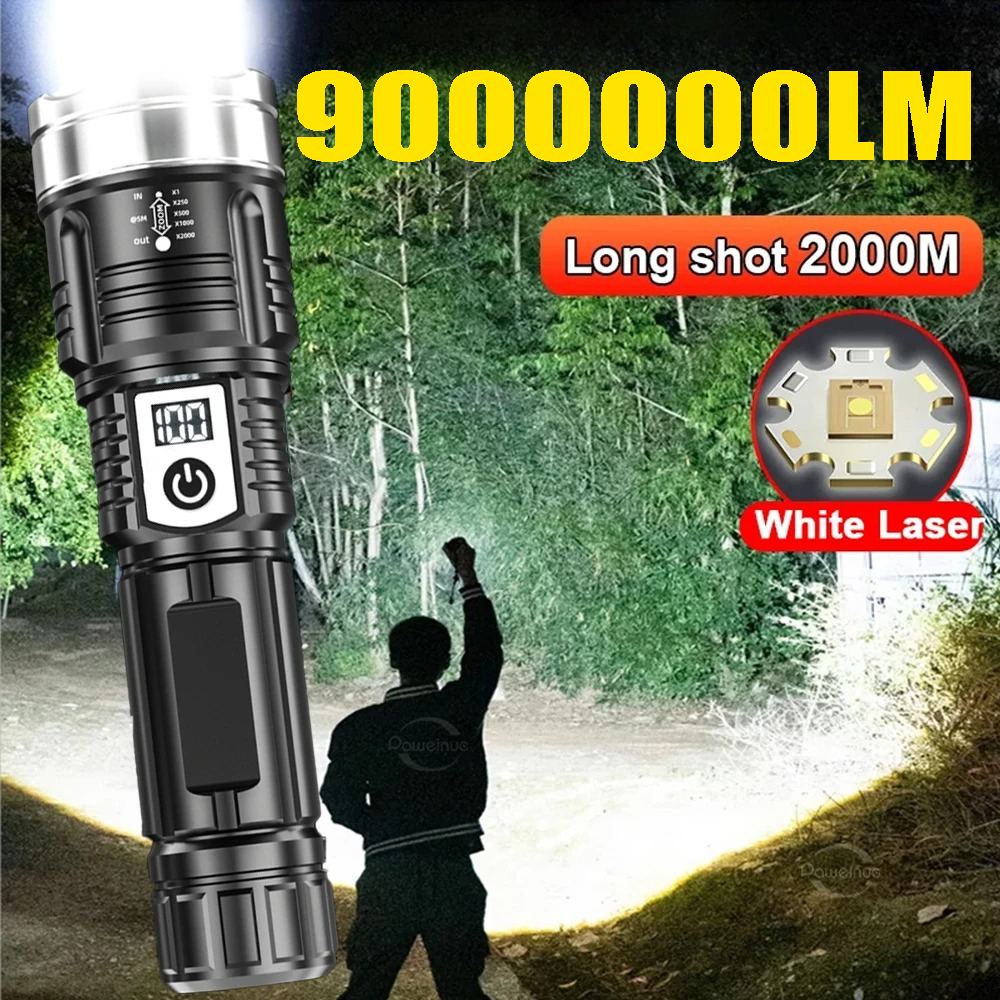 Outdoor Lighting Battery - High Power 200000LM LED Flashlight Built-in
