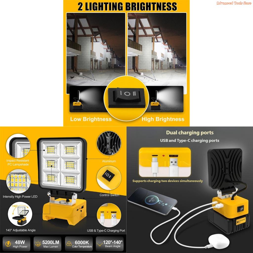 2Pcs Cordless LED Work Light F - Outdoor Lighting Jobs のレビューと価格