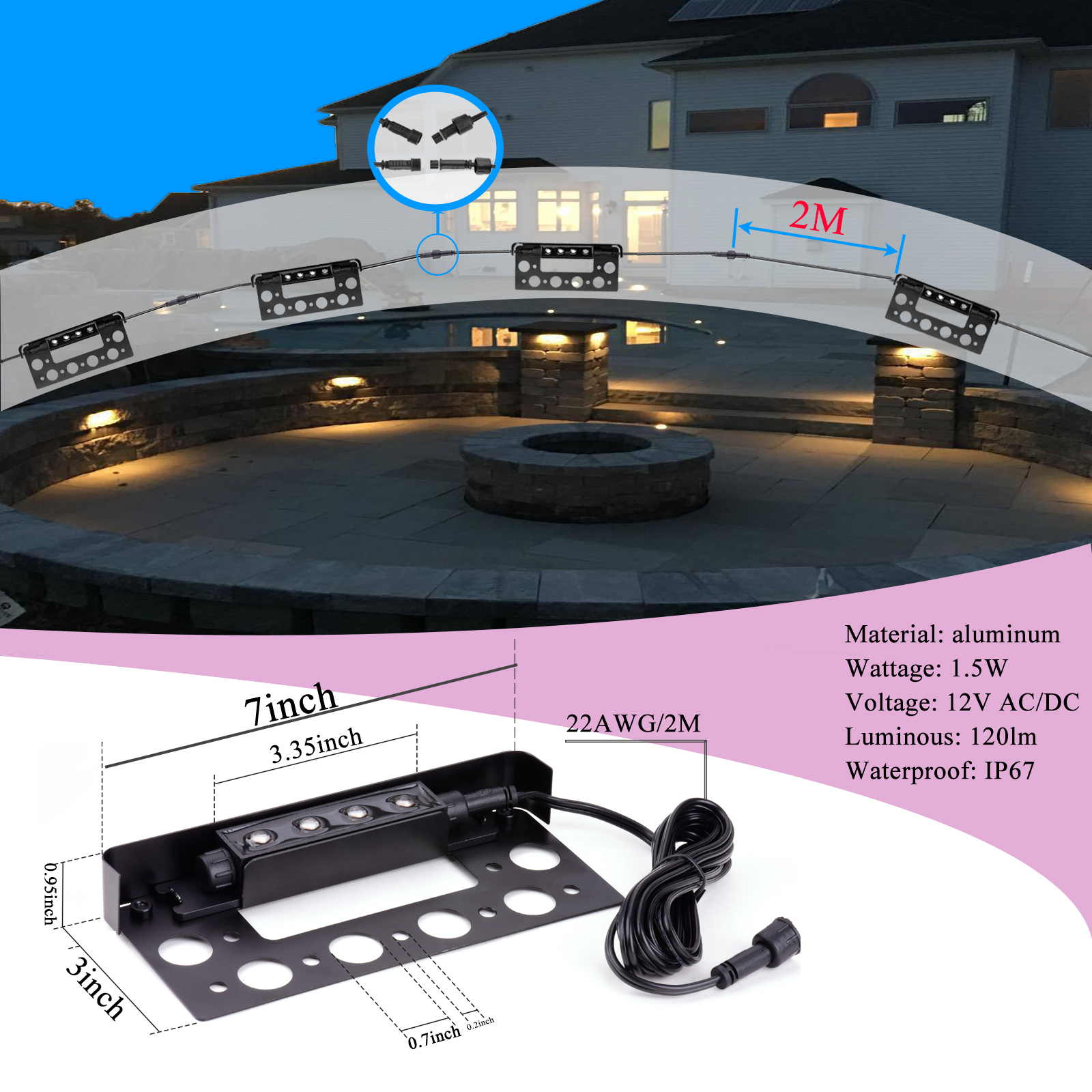 7 Inch LED Hardscape Lights,Re - Outdoor Lighting Voltage のレビューと価格