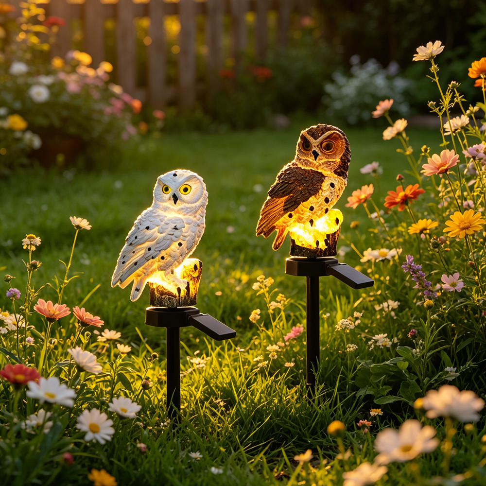 Owl Solar Light, Resin Owl Gro - Outdoor Lighting Panel のレビューと価格