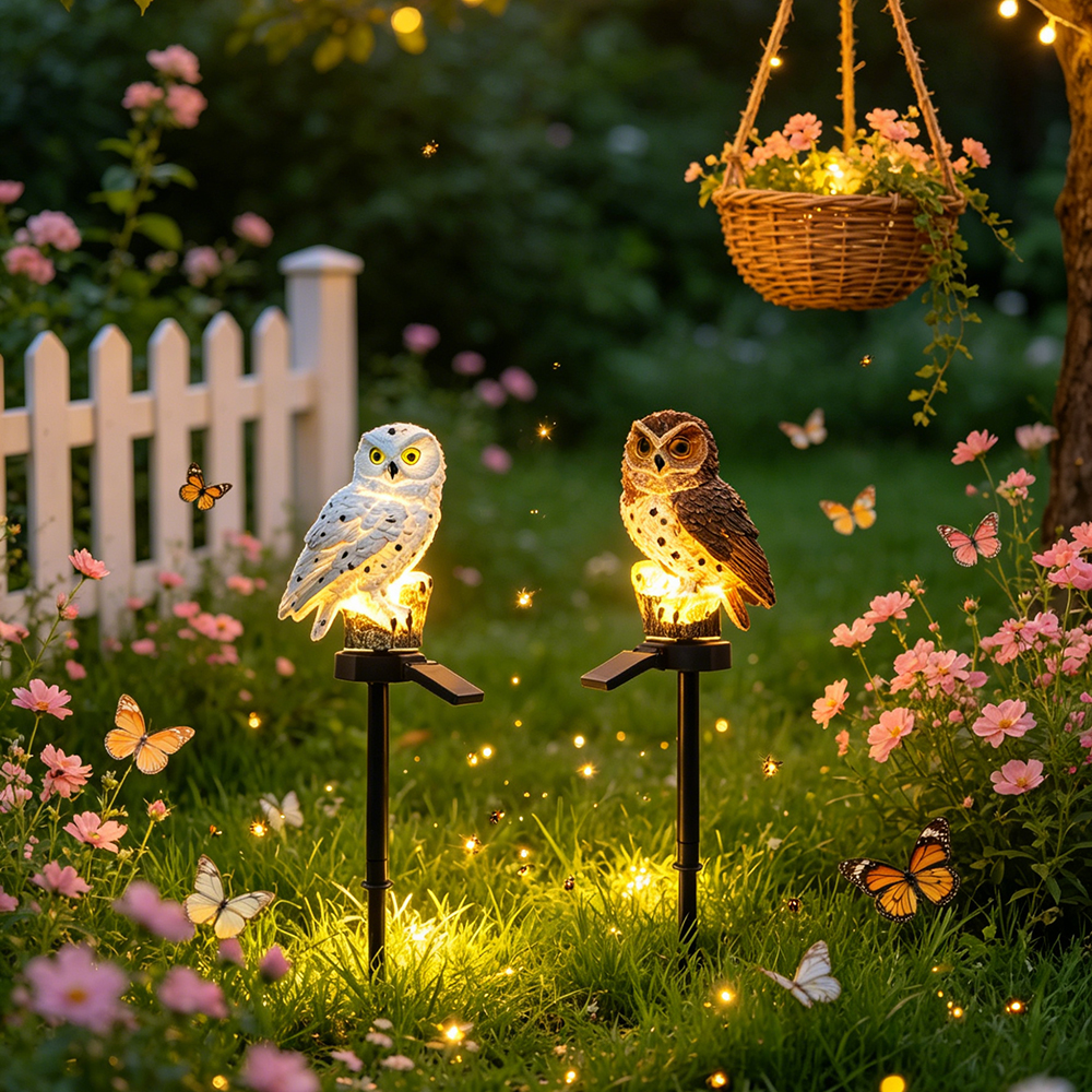 Owl Solar Light, Resin Owl Gro - Outdoor Lighting Panel のレビューと価格