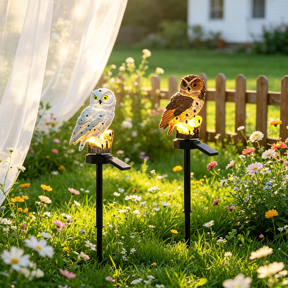 Owl Solar Light, Resin Owl Gro - Outdoor Lighting Panel のレビューと価格