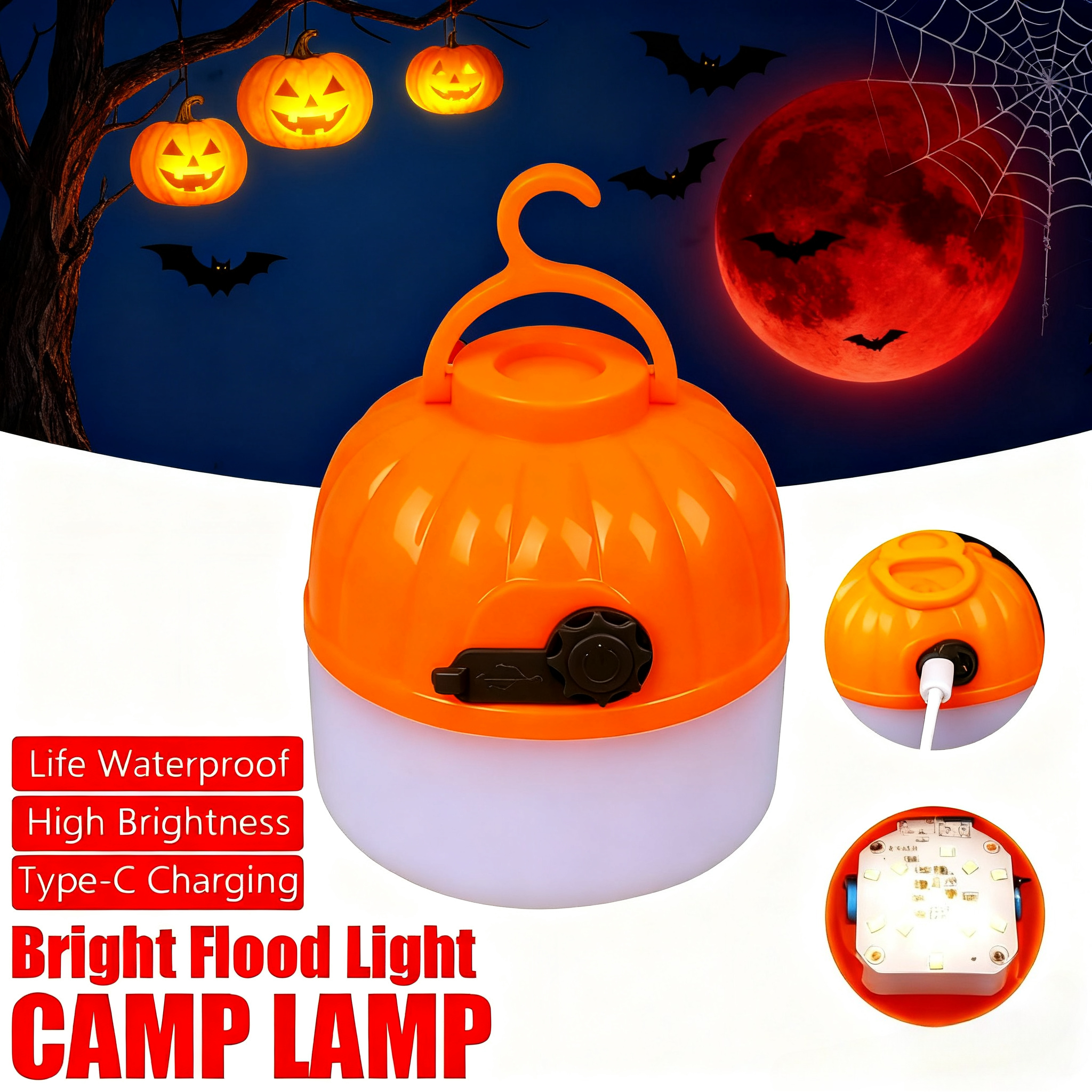 Mini Portable Halloween Pumpki - Outdoor Lighting Battery のレビューと価格