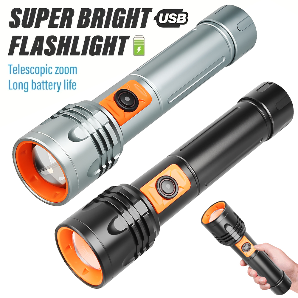 High Power LED Flashlight USB  - Outdoor Lighting Lanterns のレビューと価格