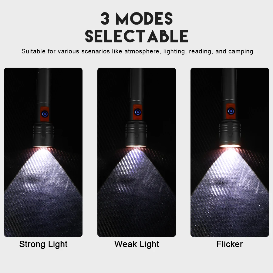 High Power LED Flashlight USB  - Outdoor Lighting Lanterns のレビューと価格
