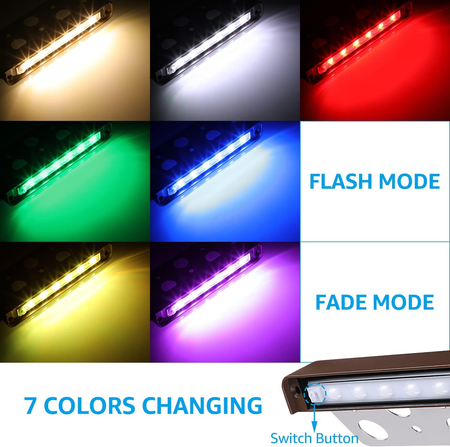 8 Pack RGB 7 Inch 3W LED Retai - Outdoor Lighting Voltage のレビューと価格