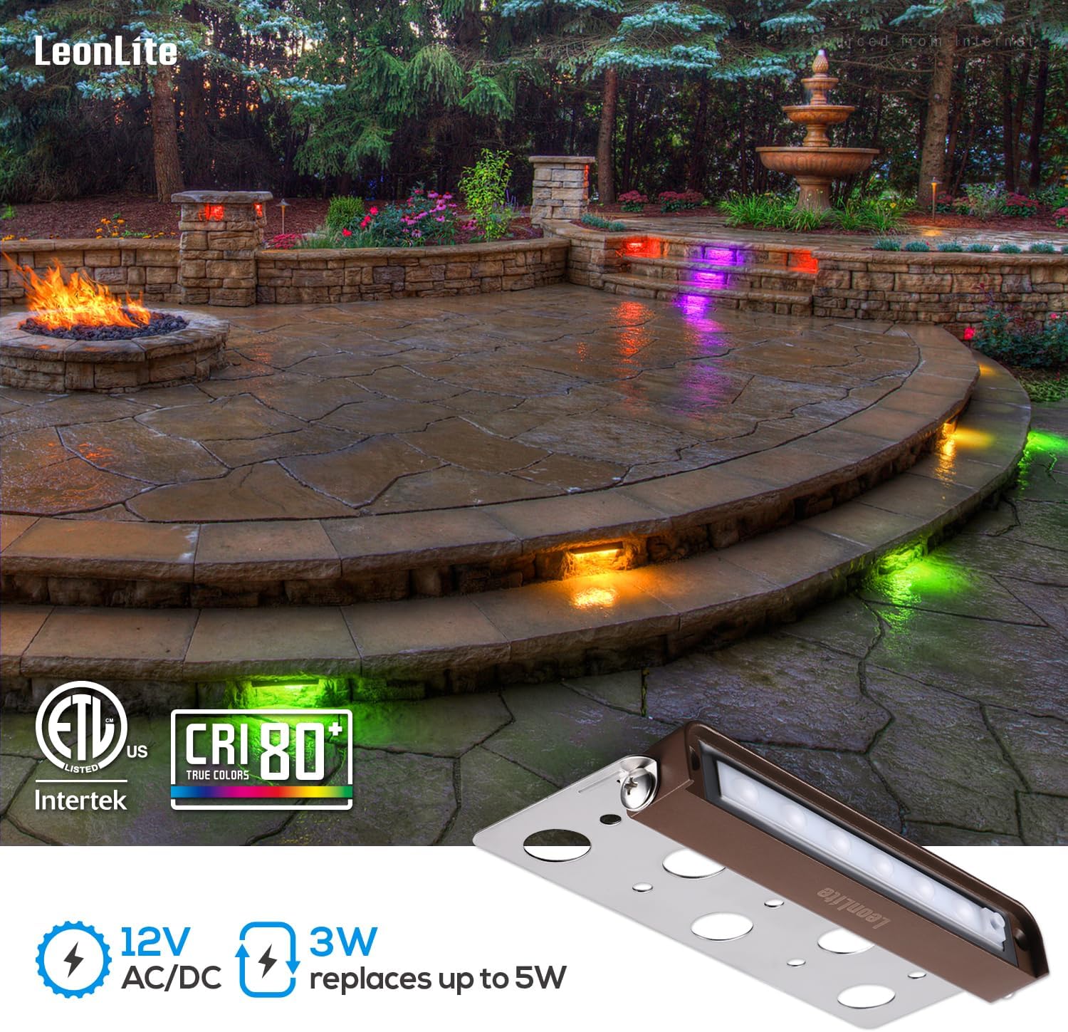 8 Pack RGB 7 Inch 3W LED Retai - Outdoor Lighting Voltage のレビューと価格