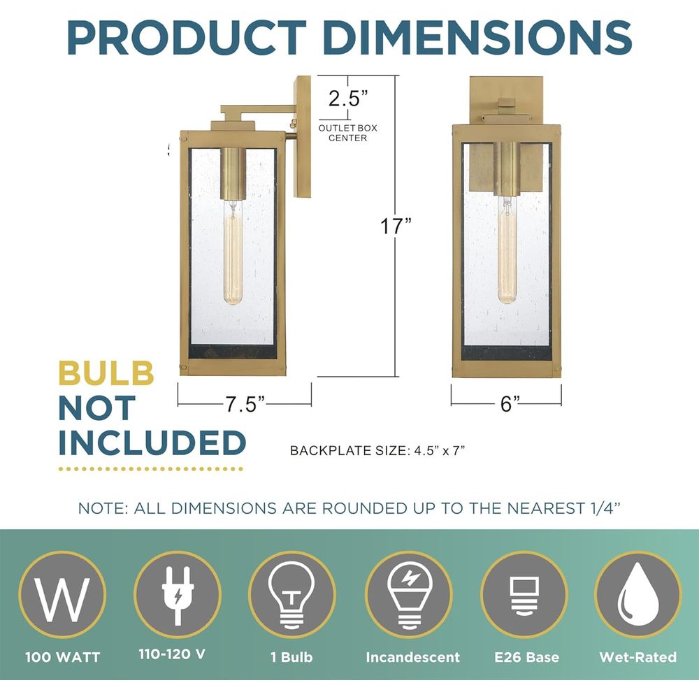17 Inch Antique Brass Outdoor  - Outdoor Lighting Brass のレビューと価格