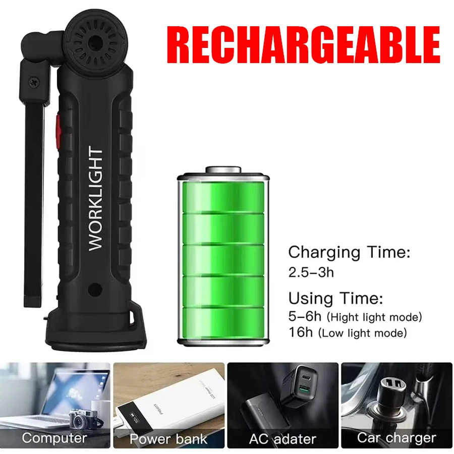 Rechargeable Magnetic Work Lig - Outdoor Lighting Lanterns のレビューと価格