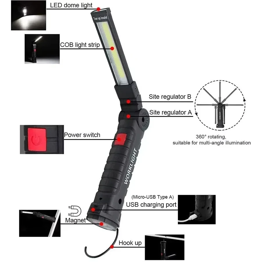 Rechargeable Magnetic Work Lig - Outdoor Lighting Lanterns のレビューと価格
