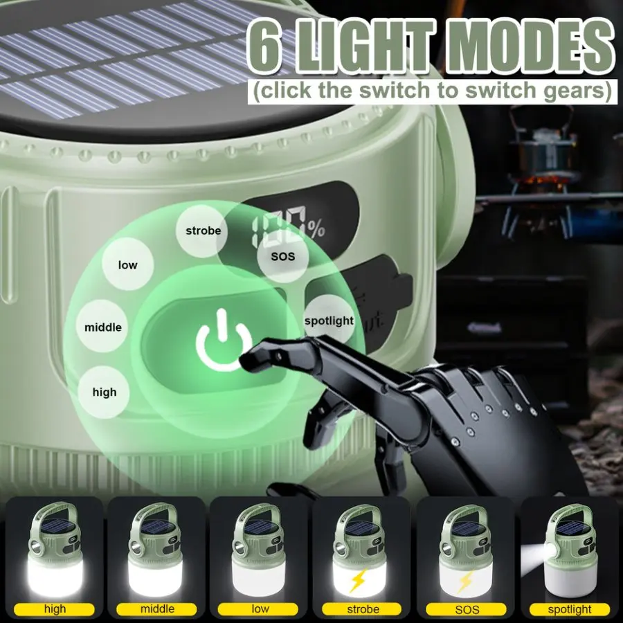 Solar Rechargeable Camping Lan - Outdoor Lighting Transformer のレビューと価格