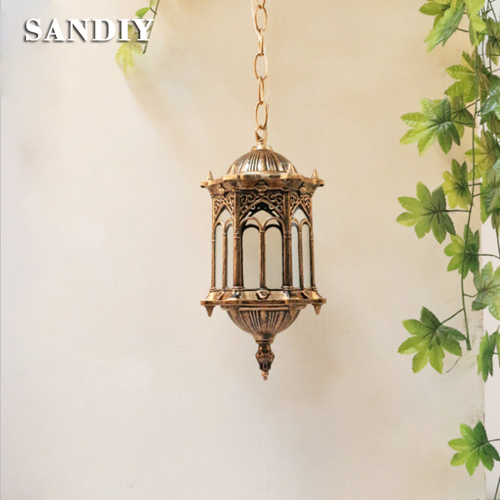 SANDIY Outdoor Pendant Lamp Re - Outdoor Lighting Brass のレビューと価格