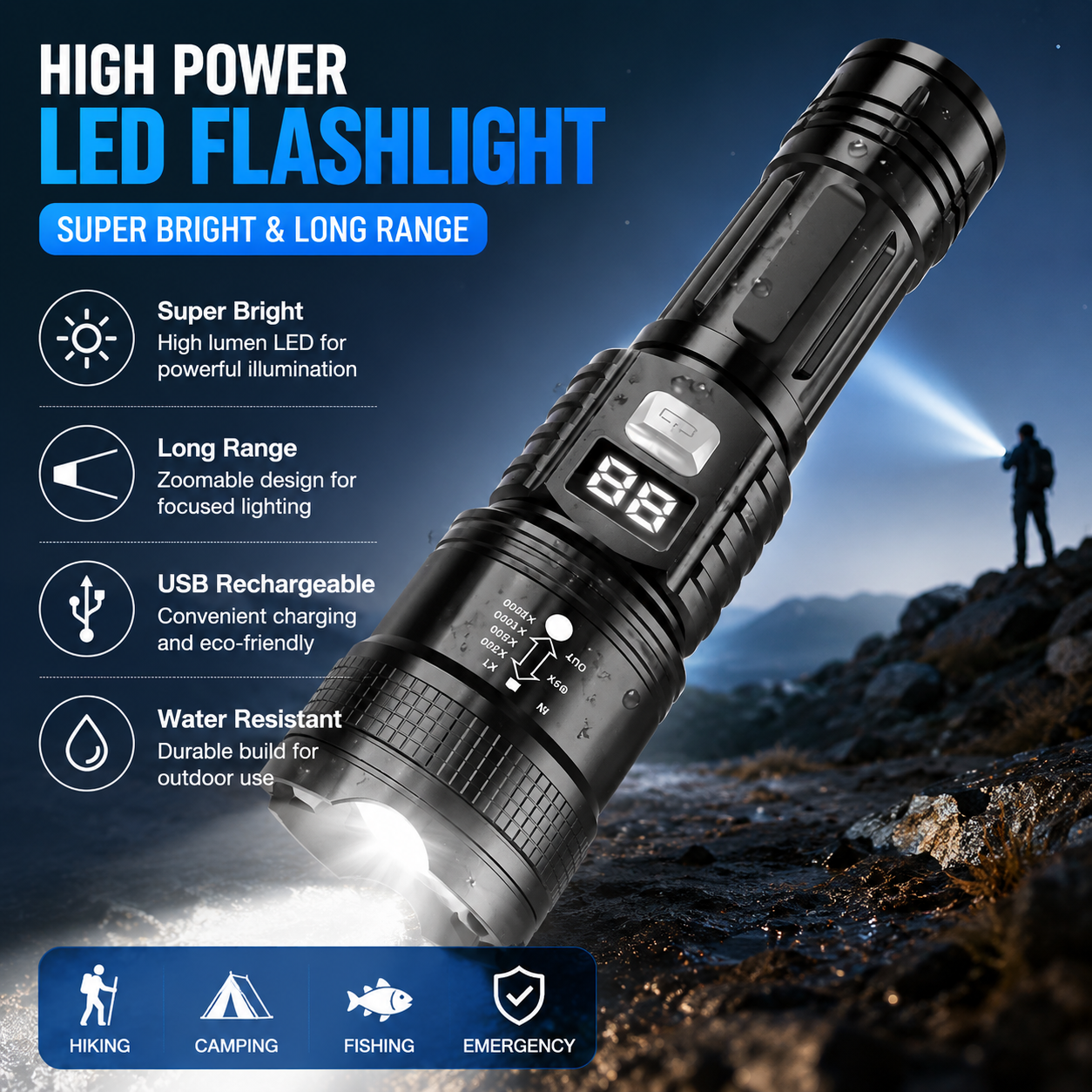 P50 High Brightness Flashlight - Outdoor Lighting Panel のレビューと価格