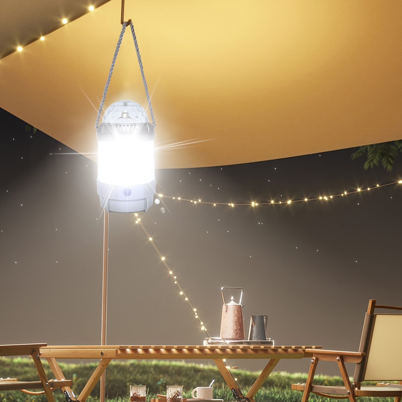 1-4PCS LEDCamping Lantern Rech - Outdoor Lighting Battery のレビューと価格
