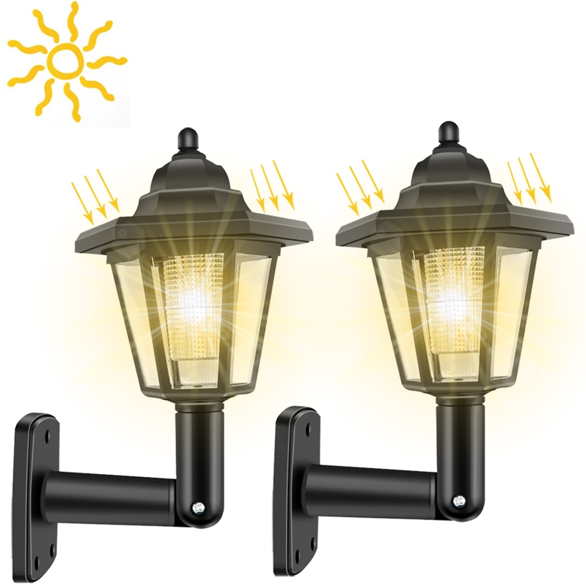 2Pcs Solar Outdoor Light Garde - Outdoor Lighting Brass のレビューと価格
