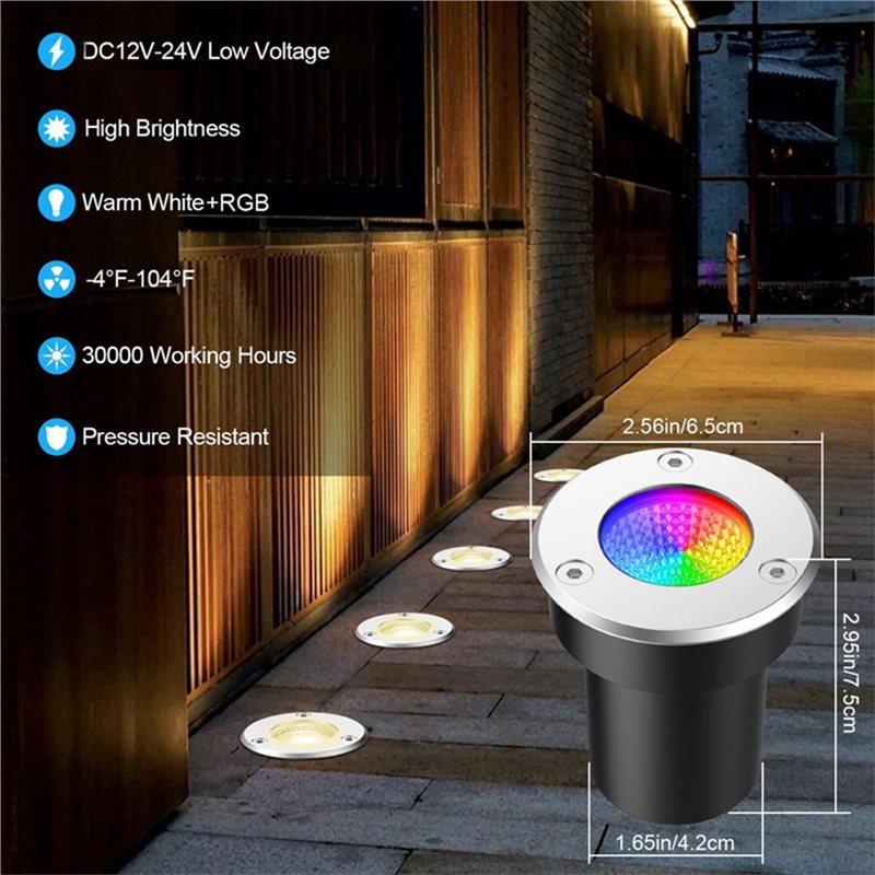 【NEW YEAR  】RGBW In Ground Lig - Outdoor Lighting Voltage のレビューと価格