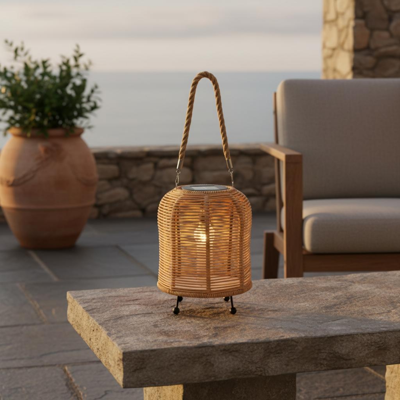 Handwoven Solar Lantern Warm L - Outdoor Lighting Battery のレビューと価格
