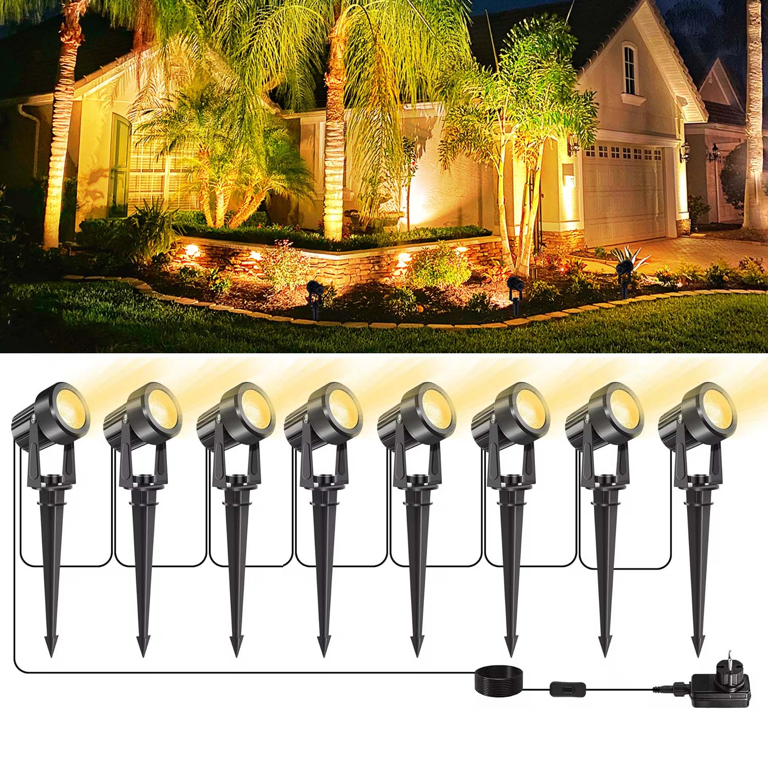 4/6/8LEDS 3000K Outdoor Spotli - Outdoor Lighting Voltage のレビューと価格