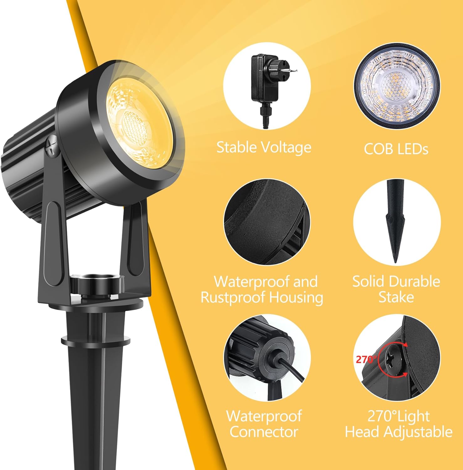 4/6/8LEDS 3000K Outdoor Spotli - Outdoor Lighting Voltage のレビューと価格