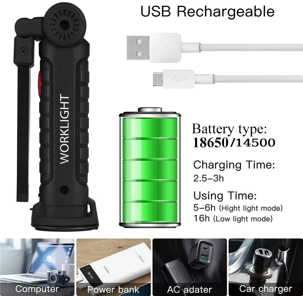 LED COB Flashlight USB Recharg - Outdoor Lighting Panel のレビューと価格