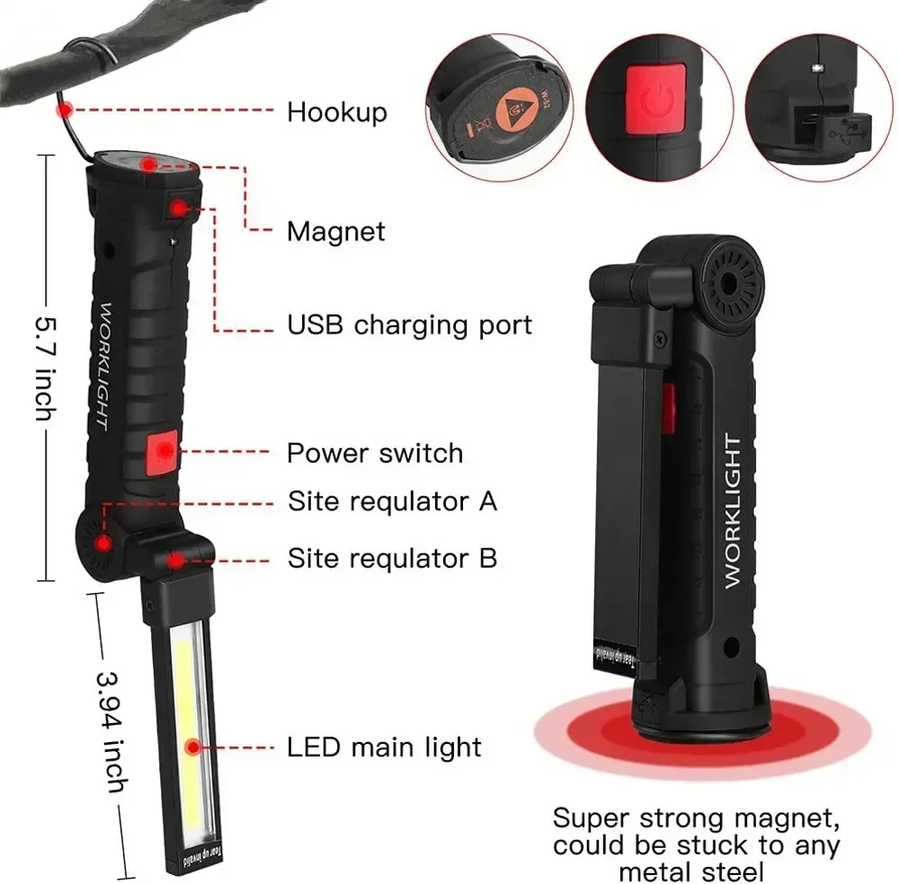 LED COB Flashlight USB Recharg - Outdoor Lighting Panel のレビューと価格