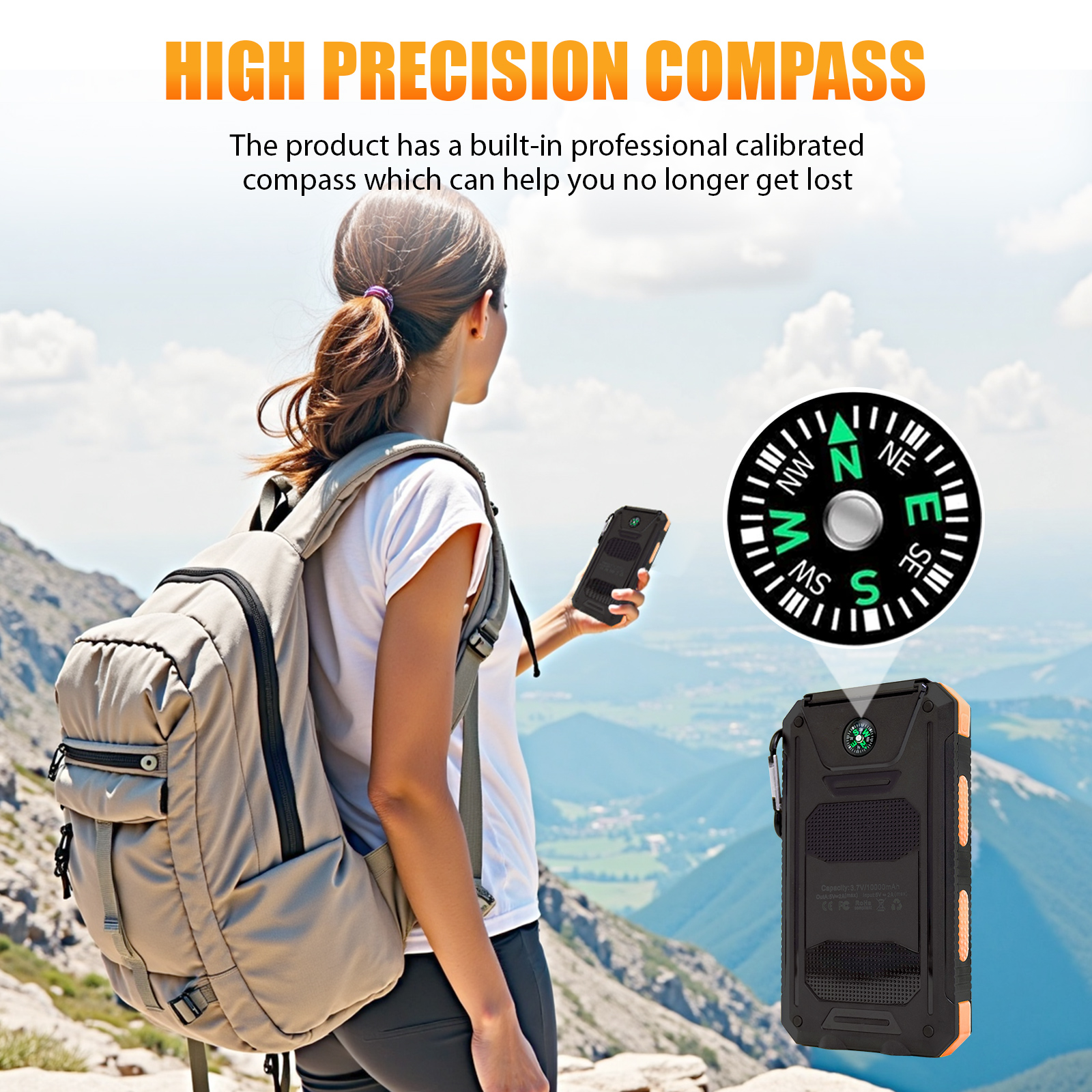 10000mAh Solar Power Bank Port - Outdoor Lighting Transformer のレビューと価格