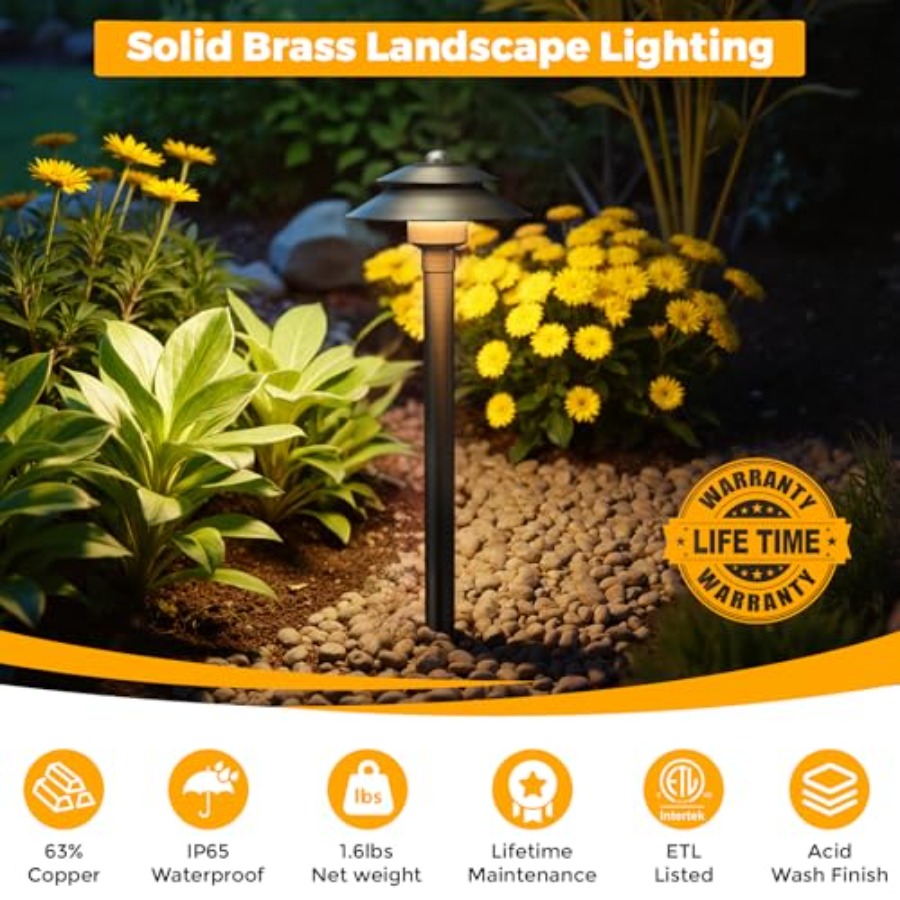 Solid Brass Low Voltage Landsc - Outdoor Lighting Brass のレビューと価格