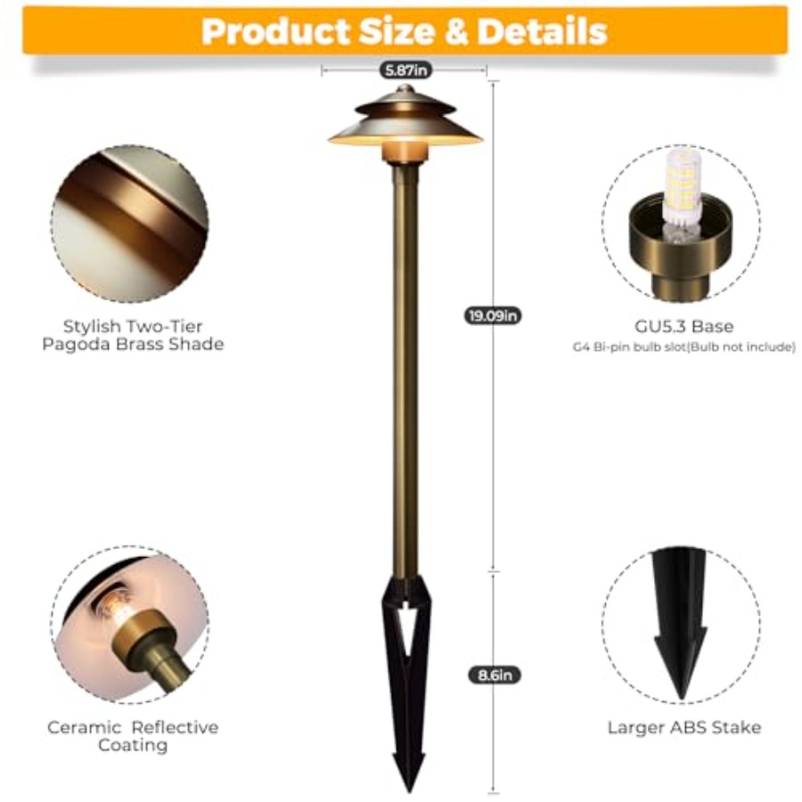 Solid Brass Low Voltage Landsc - Outdoor Lighting Brass のレビューと価格