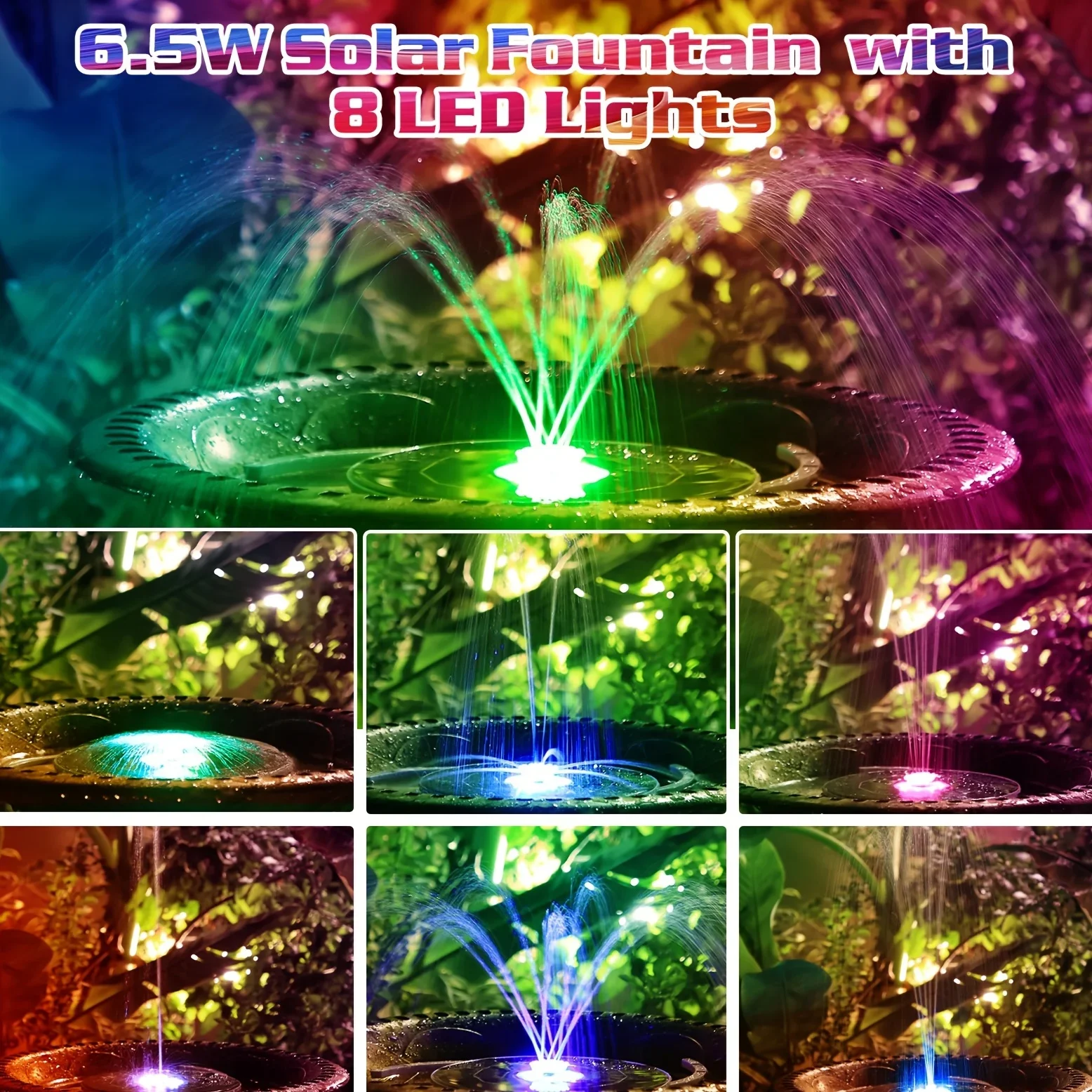 6.5W LED Solar Fountain Pump w - Outdoor Lighting Transformer のレビューと価格