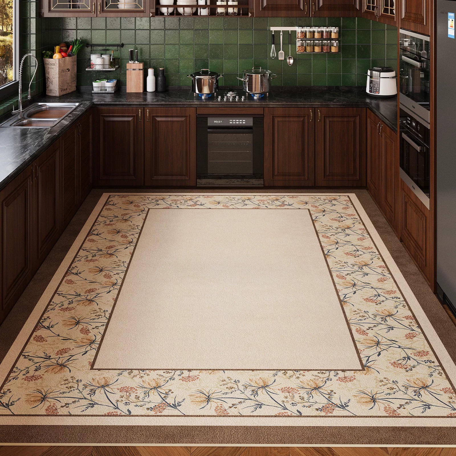 Floral Kitchen Mat Non-slip Ca - Outdoor Lighting Online のレビューと価格