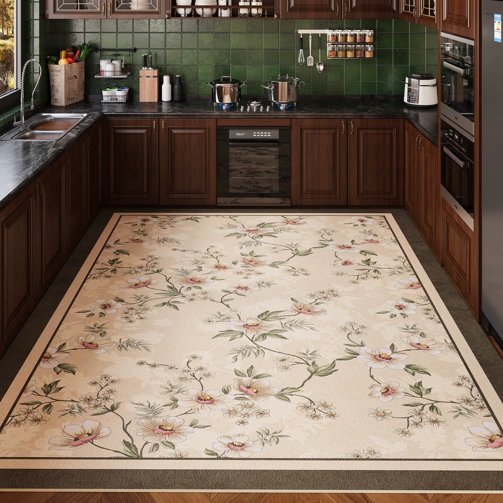Floral Kitchen Mat Non-slip Ca - Outdoor Lighting Online のレビューと価格